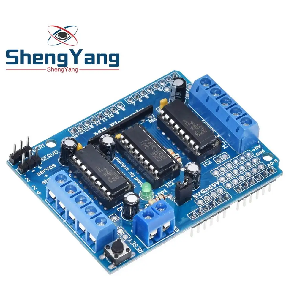 ShengYang 1 шт. L293D двойной щит привода двигателя для arduino Duemilanove плата расширения