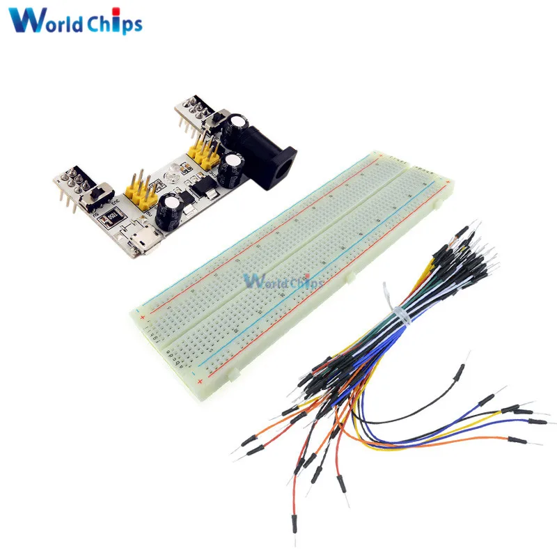Макетная плата MB102 модуль питания Micro USB + 830 отверстий для контактных точек