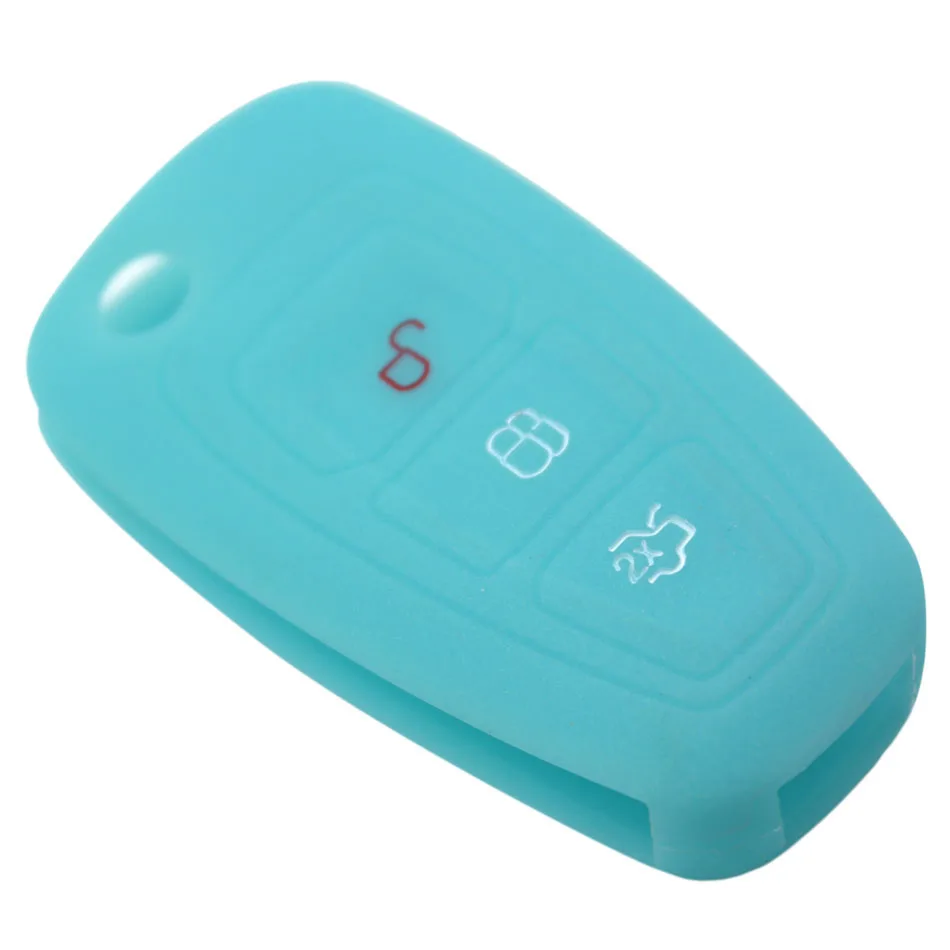 

1pcs 3 buttons Glow Silicone Car Key Case Cover for Ford Focus 3 Mondeo Kuga Fiesta MK3 Escape Ecosport