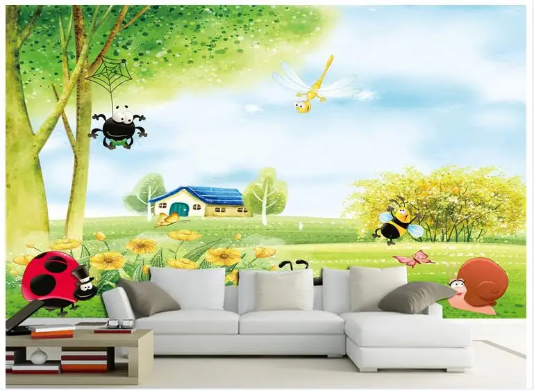 3d фотообои на заказ настенные фрески для детской комнаты Мультяшные 3D обои с