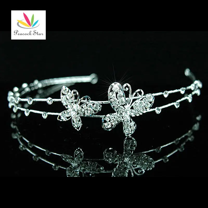 Тиара с павлином и кристаллами для свадебной вечеринки Tiara CT1318|headband tiara|bridal