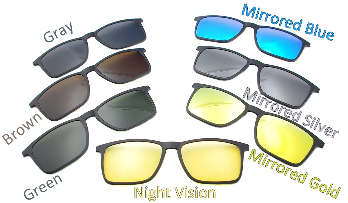 Квадратный магнитный зажим с поляризованными линзами зеркальное отражение для