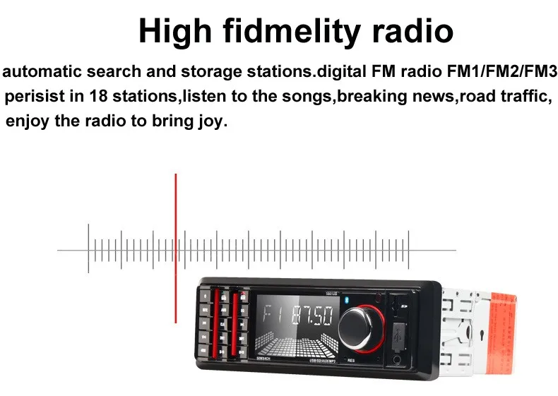 новинка 1 din Аудио Стерео для автомобиля 12V FM радио Bluetooth USB SD AUX с громкой связью и пультом ДУ Mp3 плеер с пультом ДУ на