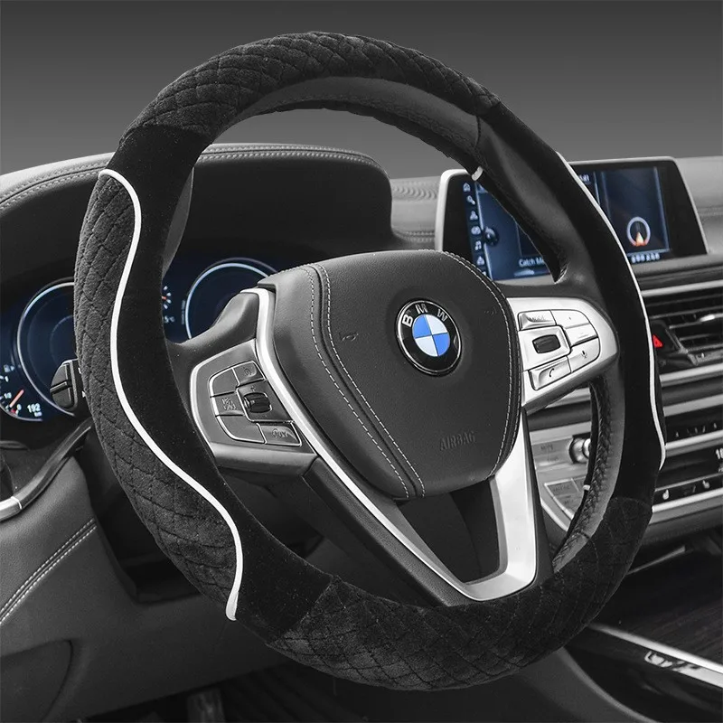 Плюшевый чехол для руля теплый нескользящий демпфирующий зимой|plush steering wheel