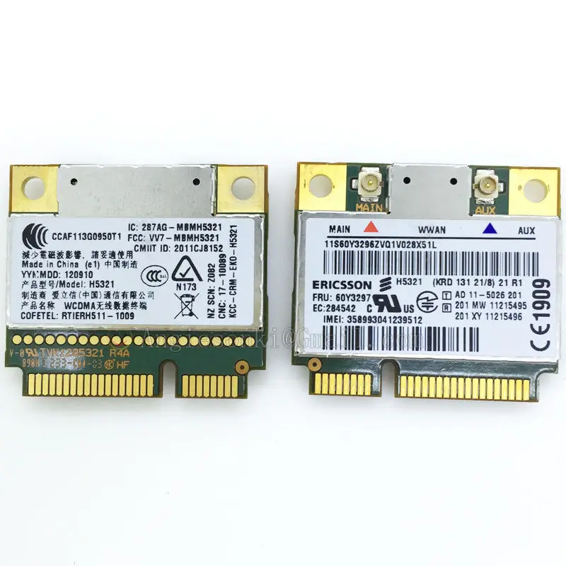 Ericsson H5321GW WWAN мобильный широкополосный 21M 3G Карта 60Y3297 PCIE для lenovo Thinkpad X230 W530 T430 L420 L421