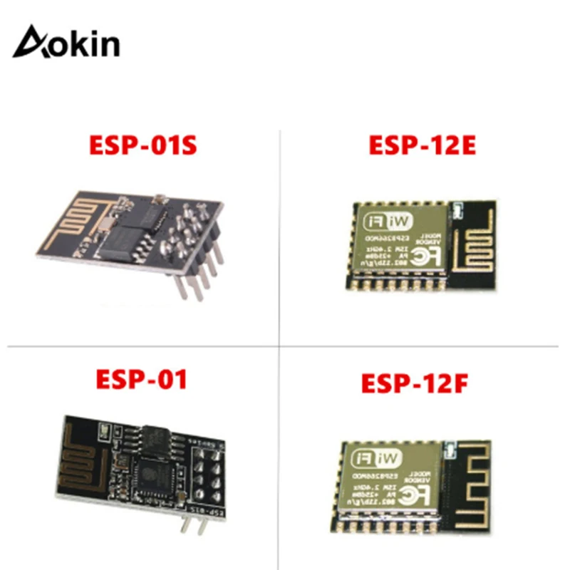 

Aokin ESP8266 ESP01S ESP12F ESP-12E ESP-01 ESP-01S ESP01 ESP-12F Remote Serial Port WIFI Wireless Module 3.3V SPI For Arduino