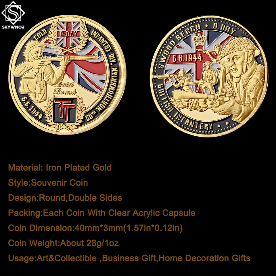 5 шт. второй мировой войны 1944.6.6 британский стрелочный дивизион 50th Northumbrian Gold Sword Beach
