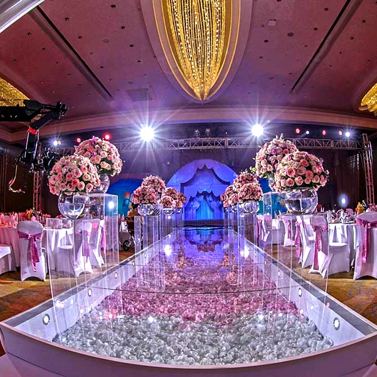 

4PCS/LOT Newest Acrylic Clear Road Lead Flower Stand Props Hollow Box Ornaments For Wedding Party Exhibition Arrangement