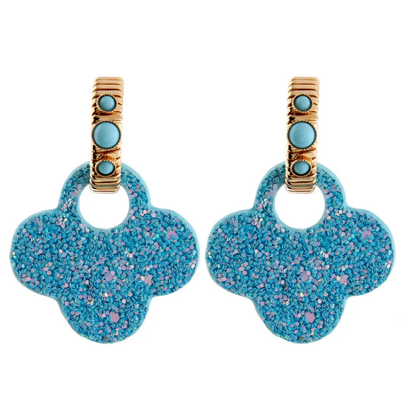 Swjyy Flash Clover Dorp Серьги из кожи большие серьги кольцо для женщин медная серьга