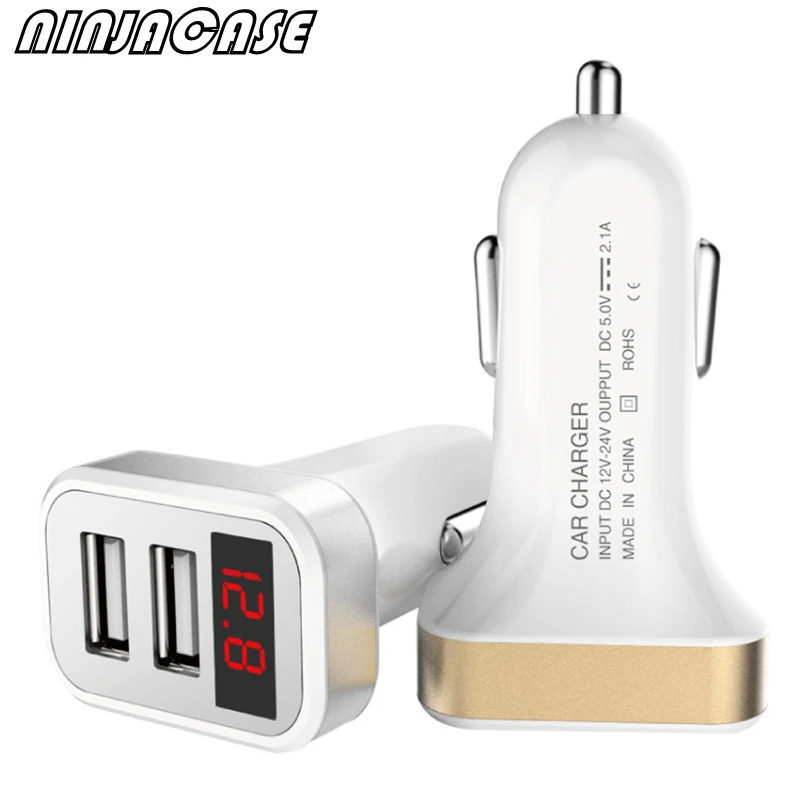 Ninjacase 2.1a зарядки Dual USB Автомобильное Зарядное устройство адаптер со светодиодной