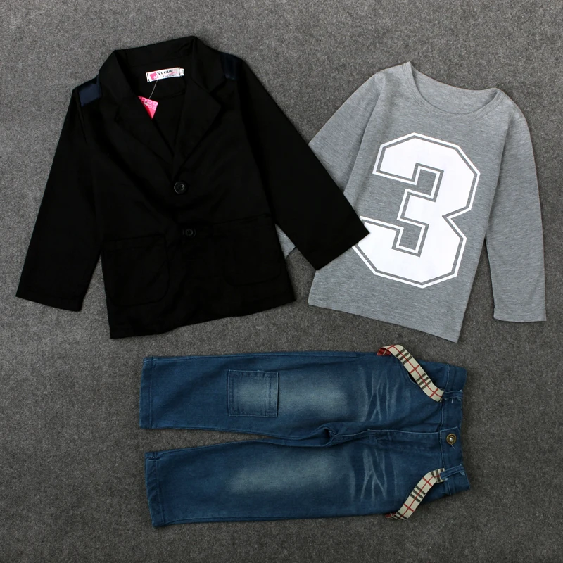 Розничная продажа 2017 осенняя стандартная модная одежда для мальчиков комплект