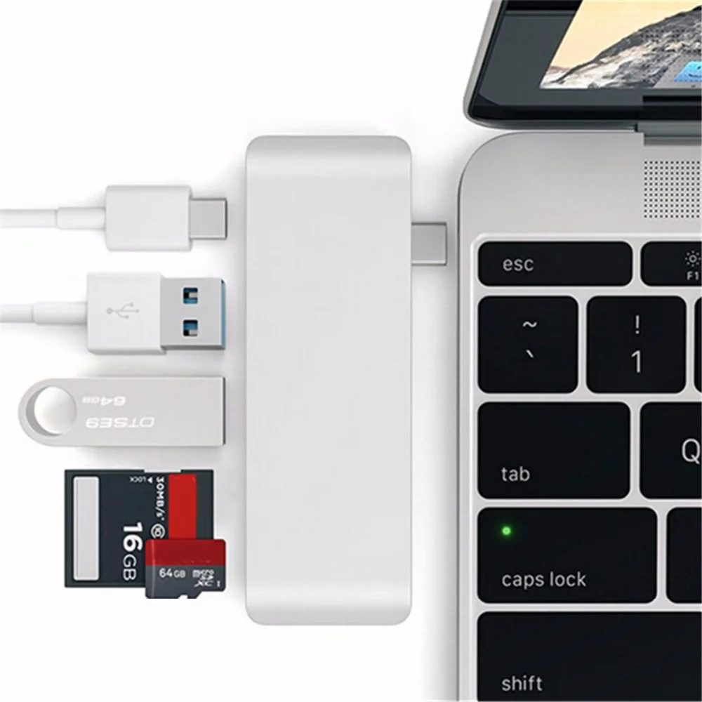 (Q) Аксессуары для ноутбука USB 3 0 Type C концентратор внешний 5 портов сплиттер с микро