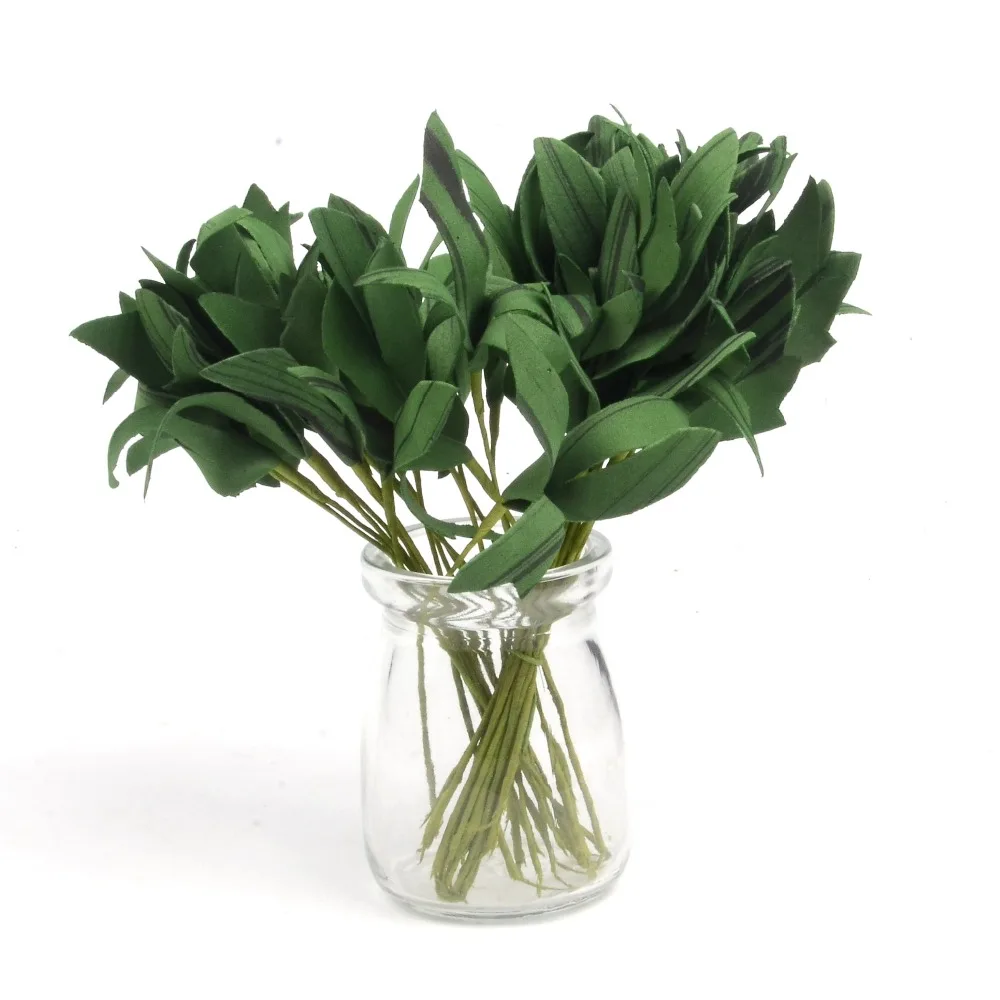 

200pcs Green Christmas Pe Leaves Artificial Flower For Wedding Decoration Garland Rose Leaf Decorative Craft Fake Flowers Cheap