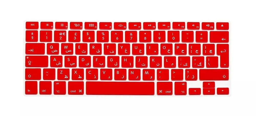 Red Силиконовый чехол для клавиатуры евро ЕС клавиатура для Apple Macbook Air Pro retina 13 15 17 арабский Ноутбук кожа для Mac Book - Цвет: Red