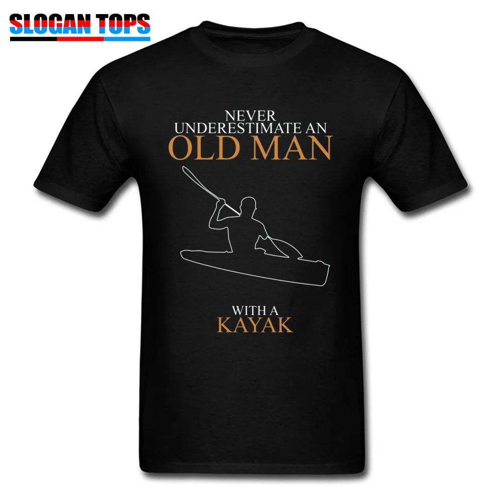 Уличная одежда мужская футболка модная с надписью Never Underestimate An Old Man With A Kayak