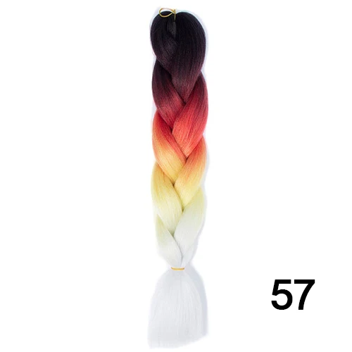 Beyond beauty Ombre Jumbo синтетические плетеные волосы, вязанные крючком волосы, огромные косички, прически - Цвет: 57