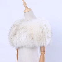 genuine real fox fur raccoon fur womens scarf wraps shawl fur lady winterpullover cape shrugs fashion scarves with elastic