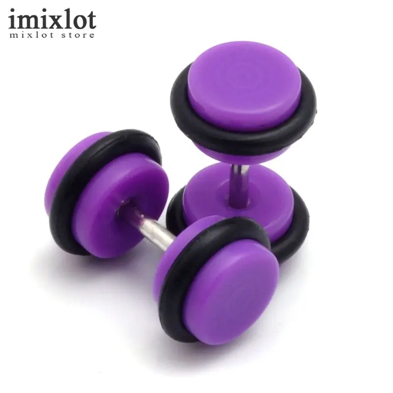 2 PCS Stainless Steel Colorful Fake Cheater Ear Plug Gauge Illusion Women Men Punk Style Body Pierceing Jewelry Accessories | Украшения и