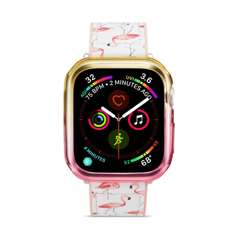 Аксессуары для наручных часов Apple Watch корпус Series4 Dazzle градиентный Мягкий чехол из