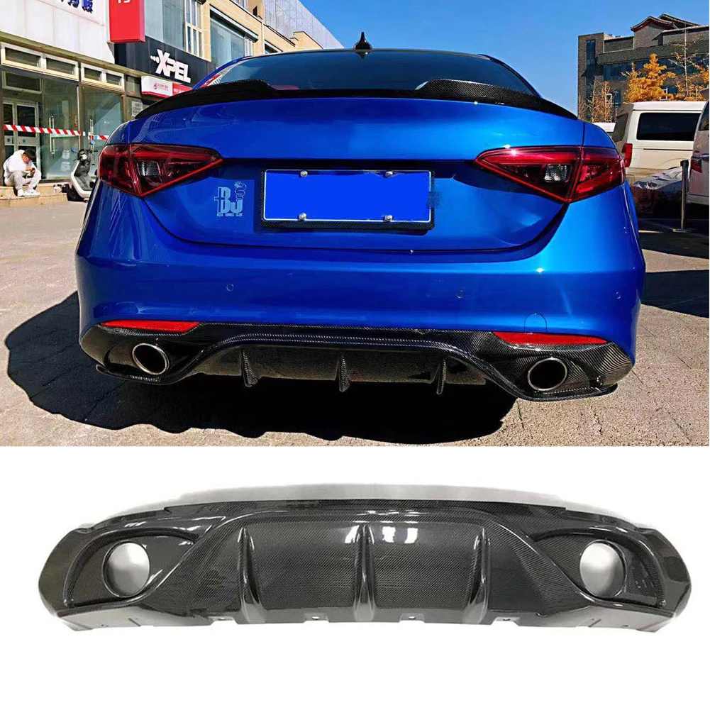 Спойлер из углеродного волокна задний диффузор для багажника черная отделка Alfa