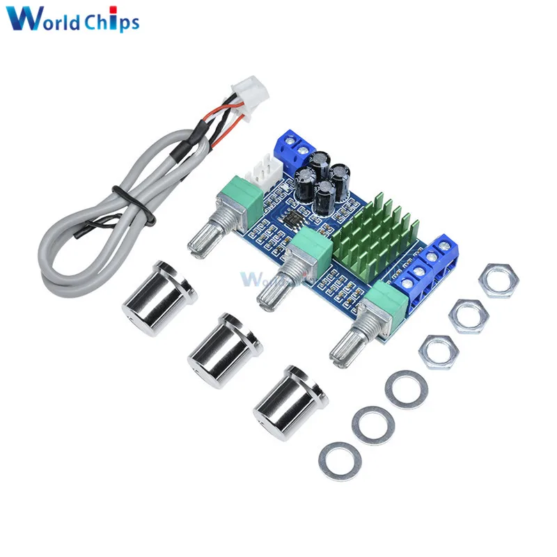 

XH-M567 DC12-24V 80W x 2 Dual Channel Digital Audio TPA3116D2 Treble Bass Regulating Preset Pre Amplifier Board Module