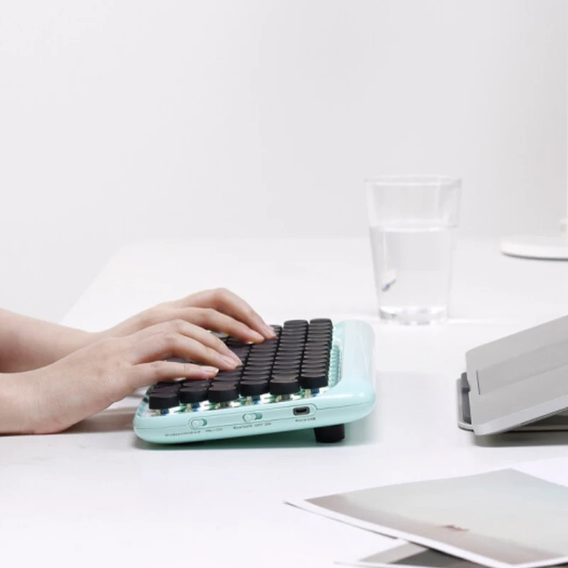 Youpin LOFREE Dot Retro Bluetooth Mechanical Keyboard System-wide Use Green Axis 79 Key Keyboard adjustable brightness