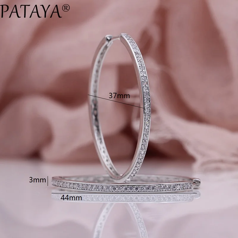 Серьги PATAYA женские большие круглые модные роскошные с отверстиями из розового