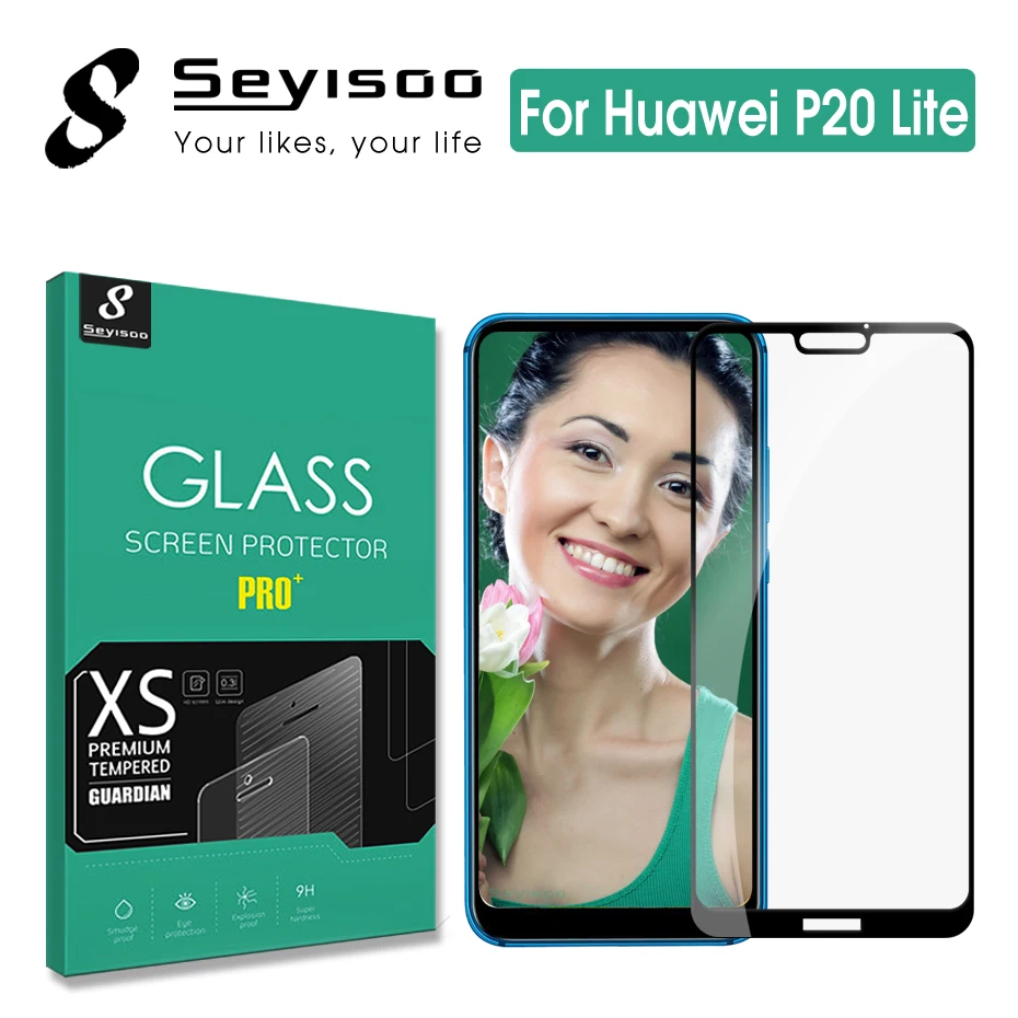 

Original Seyisoo Real 2.5D 0.3mm 9H Full Cover Screen Protector Tempered Glass For Huawei P20 Lite Nova 3e Protective Film