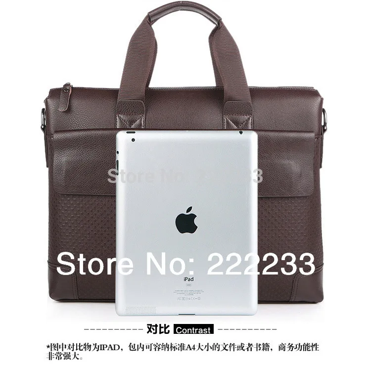 Rushed Retail high quality men brand briefcase genuine leather Portfolio brown shoulder bag messenger genuine+PU 2015 New BG0093 | Багаж и
