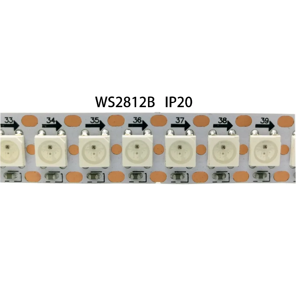 5 в WS2812B 144 светодиодов/m черный/белый PCB индивидуальный адресуемый полноцветный