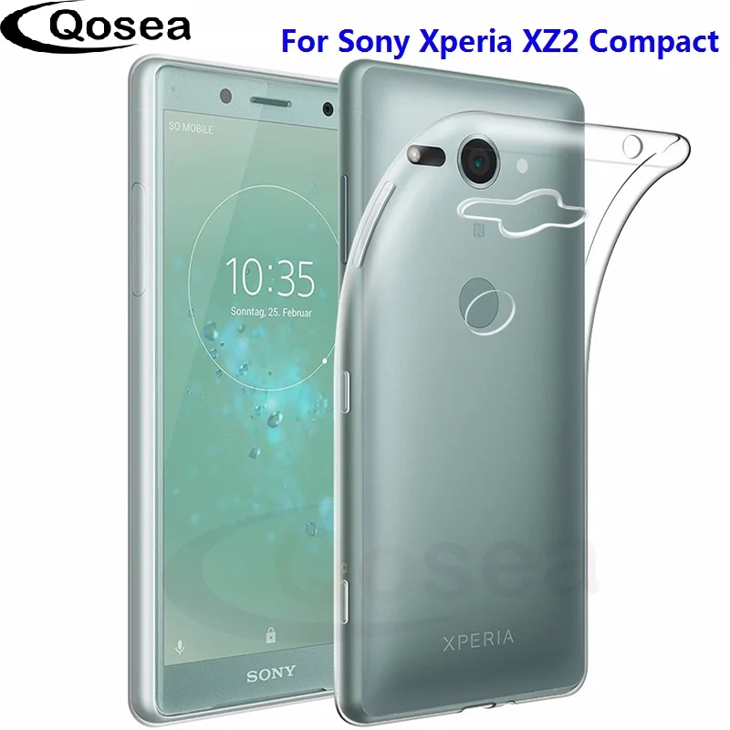 Компактный чехол Qosea для Sony Xperia XZ2 прозрачный тонкий силиконовый мягкий из ТПУ