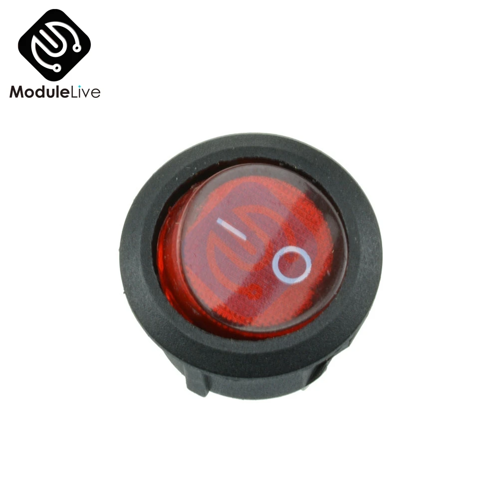 Мини 3-контактный круглый кнопочный переключатель ВКЛ./ВЫКЛ. SPDT клавишный красный