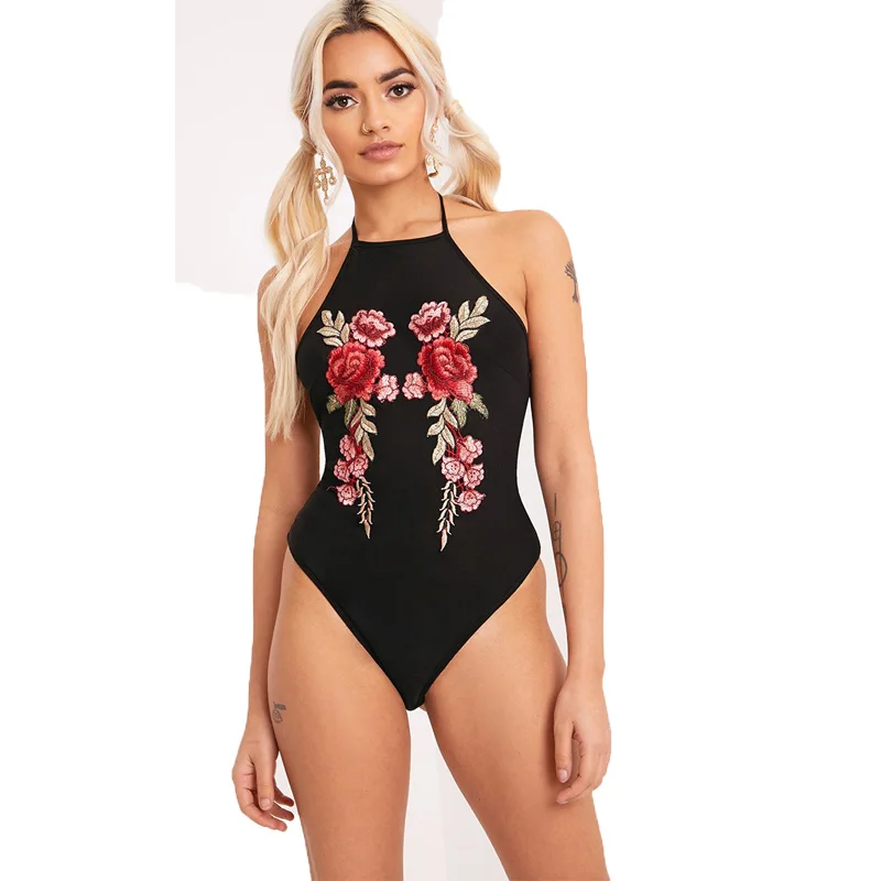 Боди женское на бретельках с открытой спиной черное пляжное популярное без