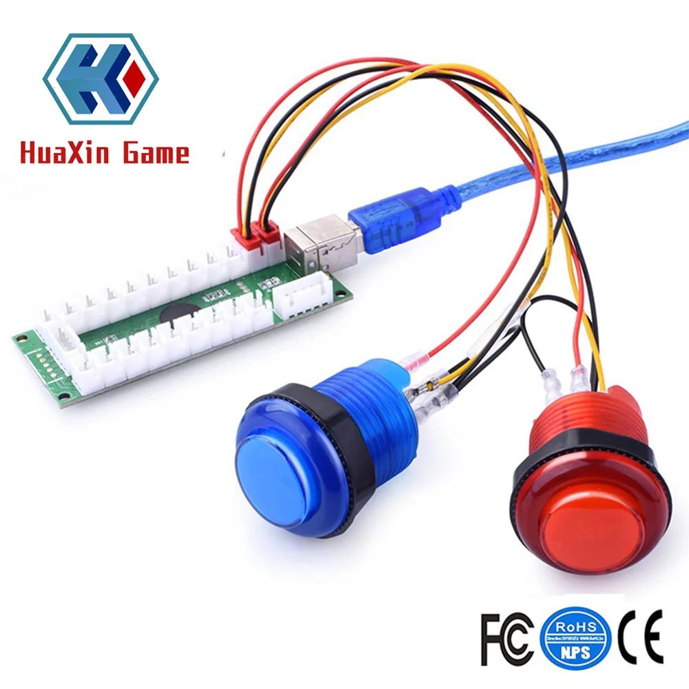 Arcade Games Cabinet Kit USB Encoder to PC Joystick Handle + 5V LED Lights Push Buttons for Game &ampMame &amp Raspberry Pi | Спорт и
