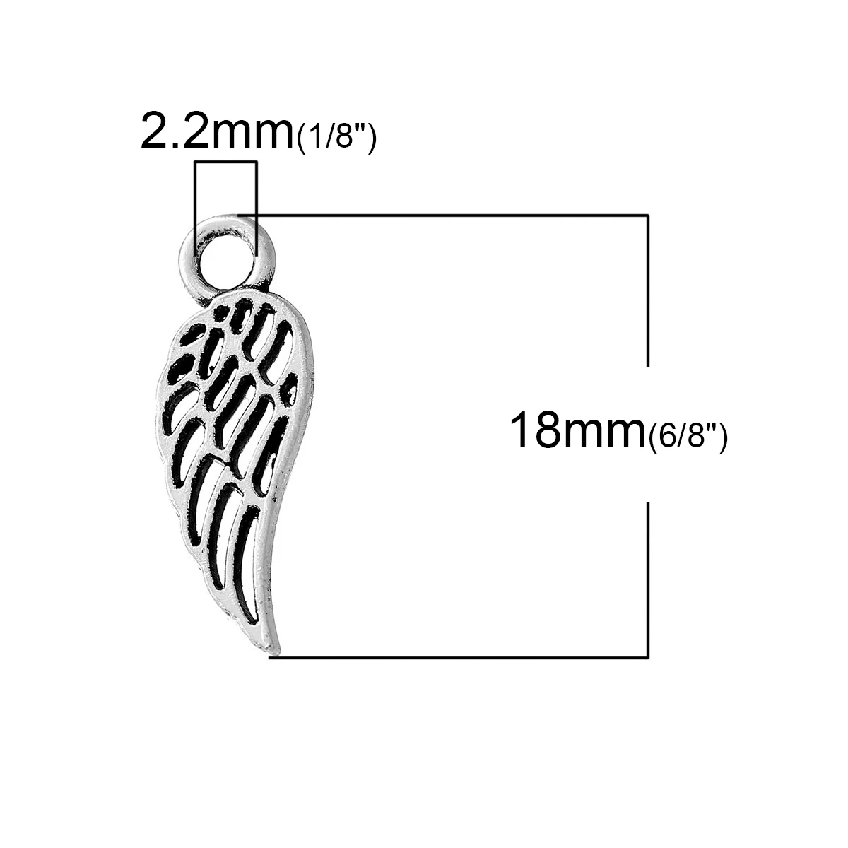 DoreenBeads из цинкового металлического сплава Очаровательные Подвески крыло