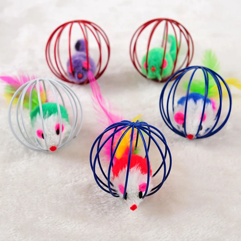 1 шт. забавная игрушка для домашнего питомца котенка кошки и мыши мышки клетка шар