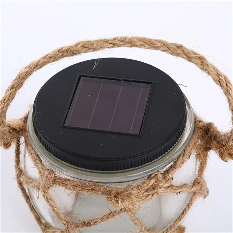Солнечный СВЕТОДИОДНЫЙ светильник Mason glass Jar водонепроницаемый подвесной светильник с веревкой ландшафтное украшение патио лампы для дорожек теплый белый