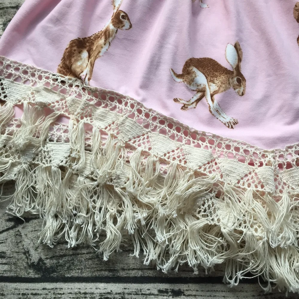 2020 new free shipping baby girls Easter bunny dress lace long sleeve with matching headband set | Детская одежда и обувь