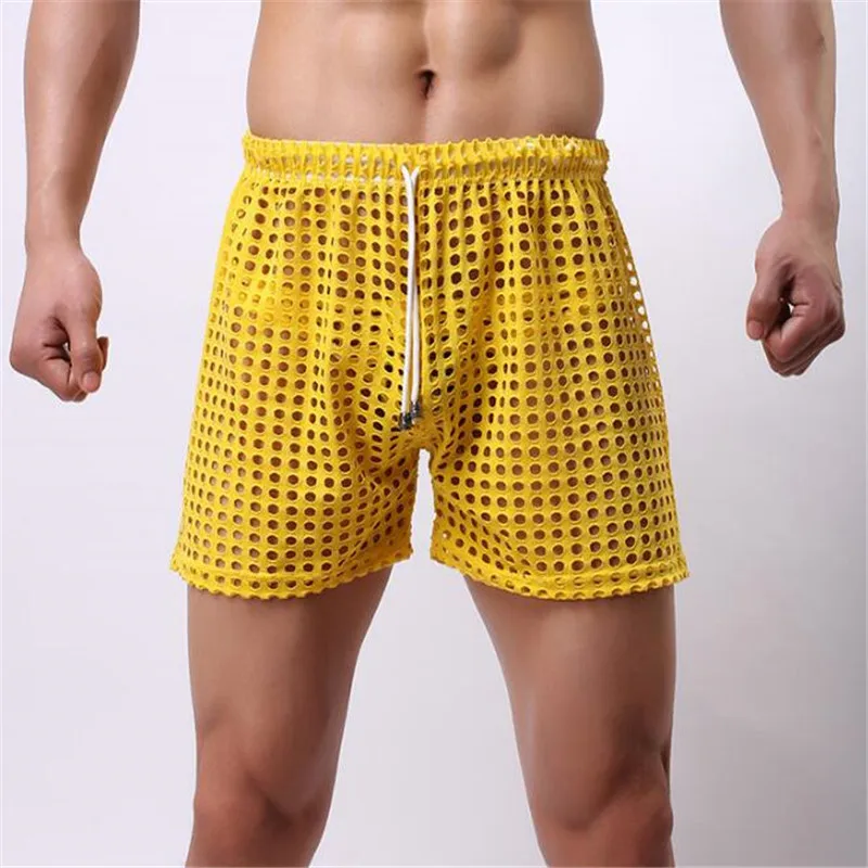 Мужские повседневные шорты мужские Модные дышащие сексуальные сетчатые шорты|men
