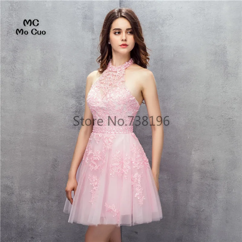 Элегантное 2019 Короткое Платье Для Школьного бала кружево с аппликацией из