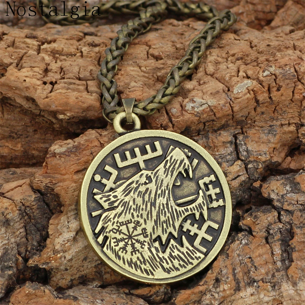 1 шт.. Символ волка викинга ODIN'S NORSE RUNIC Подвеска для мужчин ожерелье руны