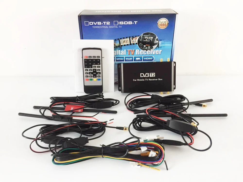 

Krando Digital Car TV Tuner HD 1080P DVB-T2 with 4 antenna H.265 Car TV Receiver for Germany