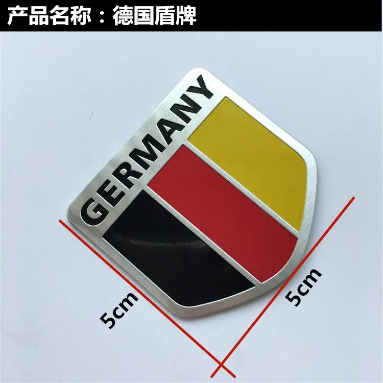 Germany flag 2 10 шт. Флаг Германии Мотоспорт Sline алюминиевая этикетка-эмблема хром автомобильный Стайлинг Багажник крыло наклейка длинный квадратный щит неправильный - Цвет: Germany flag 2