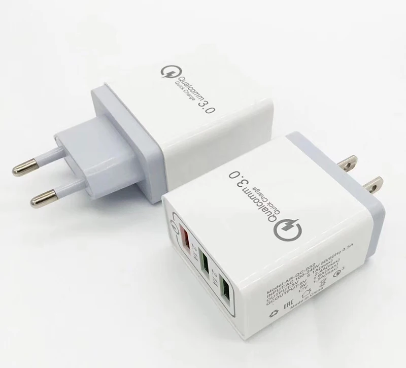 Универсальный 18 Вт USB quick charge 3,0 5V 3A для iPhone 8 7 X EU US Plug, быстрое зарядное устройство для мобильного телефона Samsug S9 S10 huawei