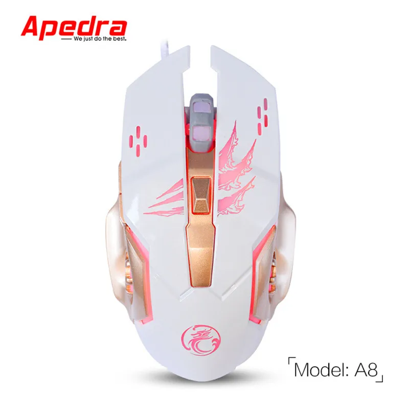 Apedra A8, Механический дизайн, USB, 6 кнопок, Проводная игровая мышь, 3200 dpi, оптическая профессиональная игровая мышь для ПК, ноутбука, компьютера, геймера