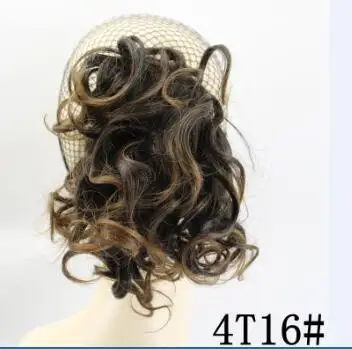 P4/27 JOY& BEAUTY, 12 дюймов, синтетические волосы, короткие, кудрявые, конский хвост, вечерние волосы, маленький конский хвост, блонд, накладные волосы на заколках - Цвет: P4/27