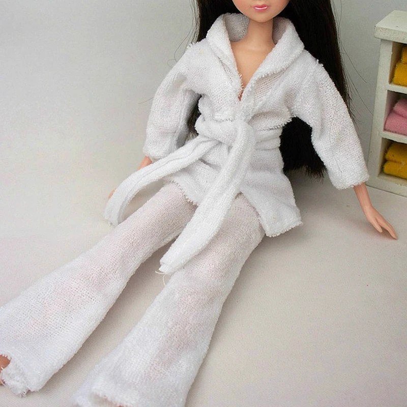 Kids Gift Doll Accessories Bathrobe For Barbie Bathroom Winter Pajama Sleeping Wear Casual Clothes House Toy | Игрушки и хобби