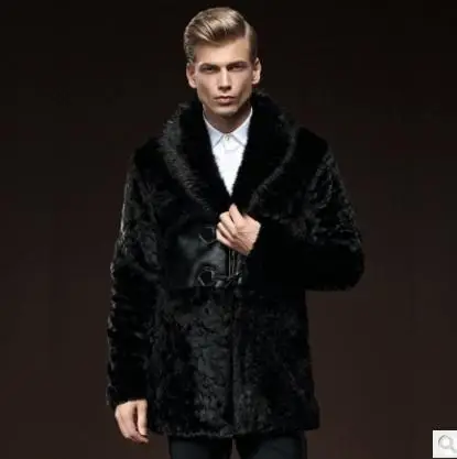 Мужская Повседневная Длинная Куртка S/6Xl с отложным воротником Черная мужская