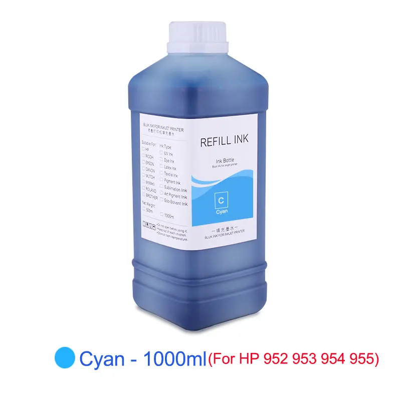 1 PCS - Cyan Для hp 952 953 954 955 пигментные чернила для hp Officejet Pro 7740 7730 8210 8710 8715 8718 8720 8725 8730 8740 принтер чернила для hp - Цвет: 1 PCS - Cyan