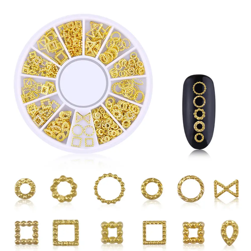 Цвет: желтый 1 лист Nail Art Rhinestone украшения DIY 3D ногтей аксессуары Звезда Луна ажурные ногтей Декоративная заклепка ювелирные изделия - Цвет: Цвет: желтый